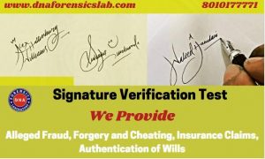 DNA Forensics Laboratory is highly deserved in tendering a variety of Signature Verification tests s